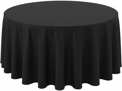 Mantel redondo poliéster resistente agua 120pulg set 10 negro