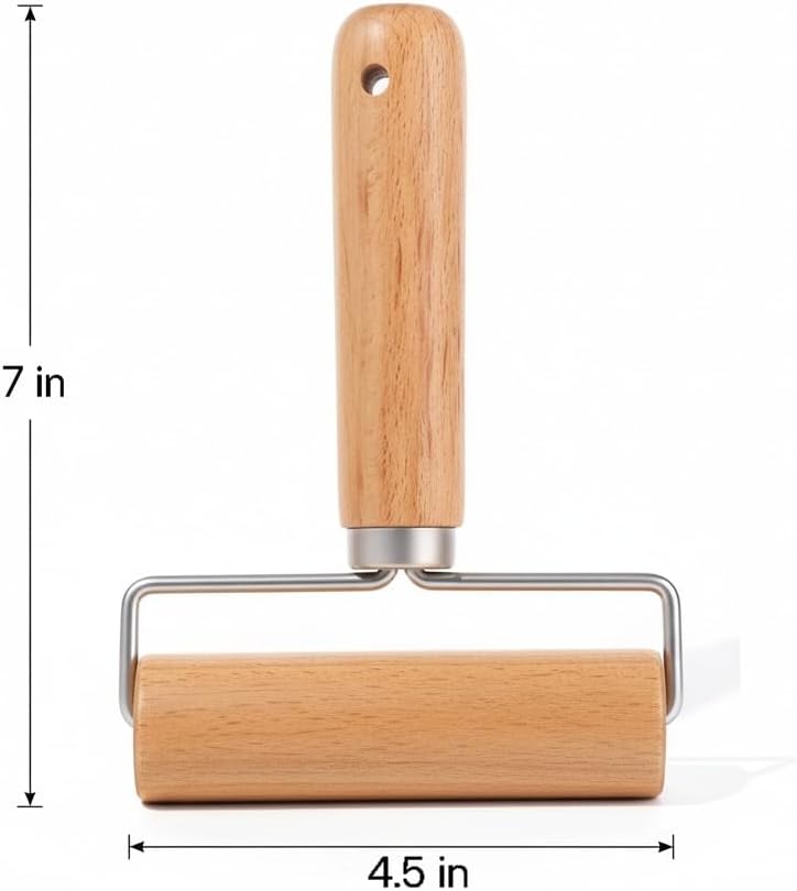 Rodillo T de madera acero inox para masa pizza galletas