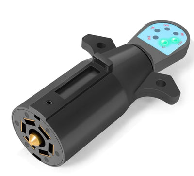 Caja probador luz remolque inalámbrico 12v 10ah enchufe 7 pines