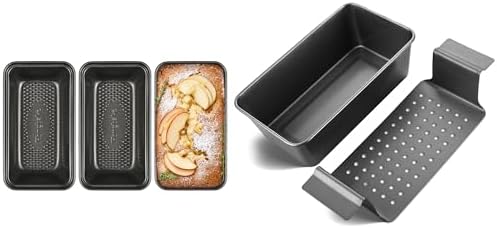 3 Pzas Molde Pan de Horno Gris con Bandeja de Escurrido