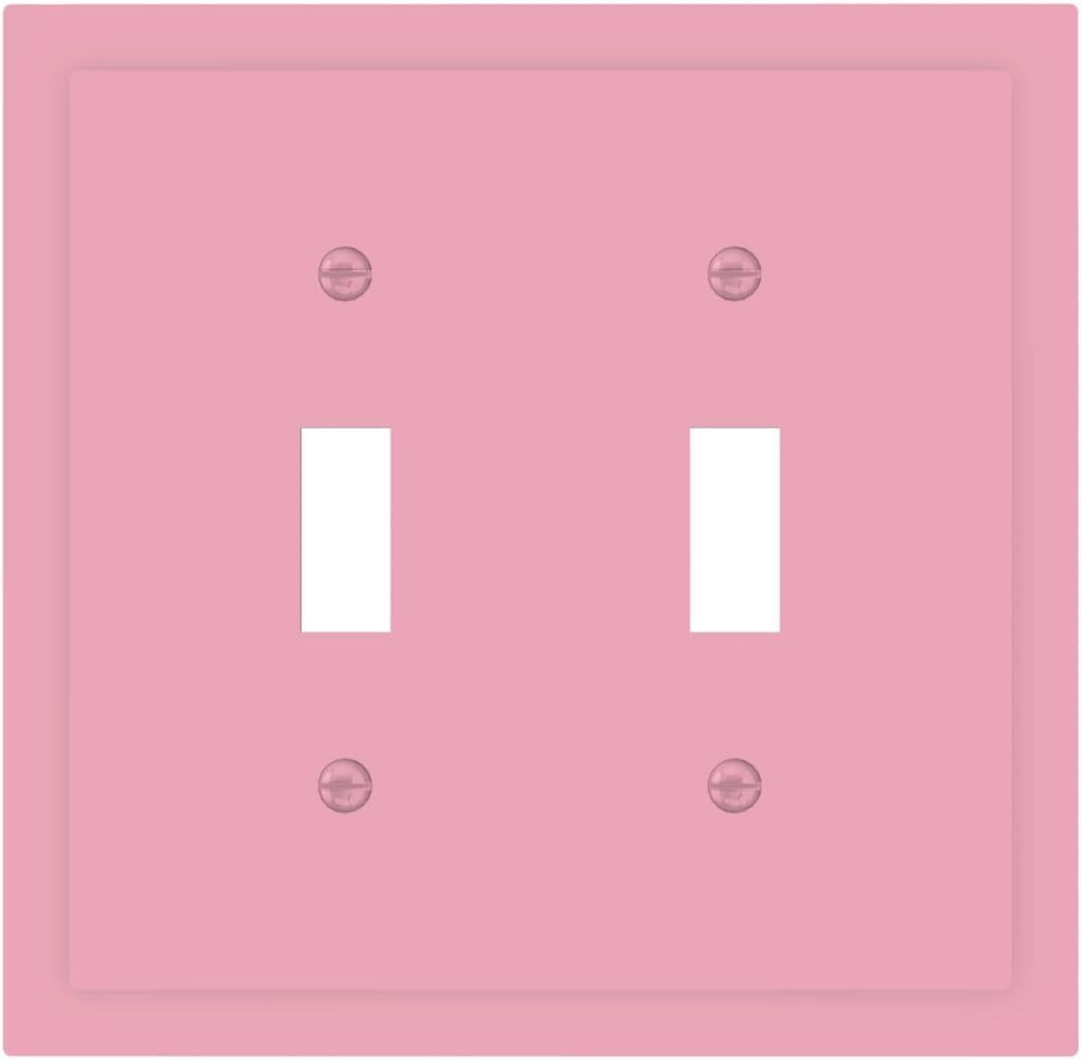Placa decorativa interruptor rosa doble palanca para dormitorio