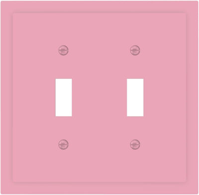 Placa decorativa interruptor rosa doble palanca para dormitorio