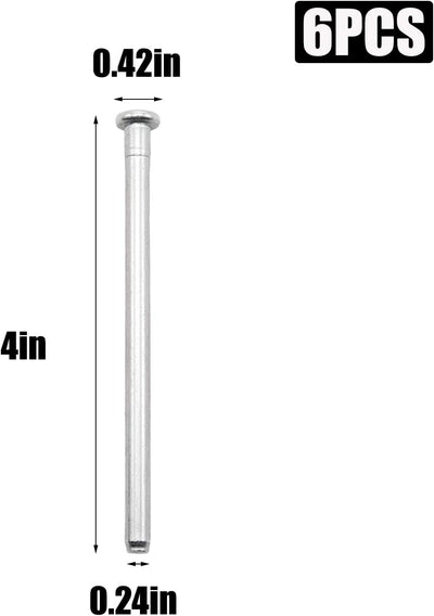 6 Pzas Bisagra Puerta 4pulg Extraíble Plateado