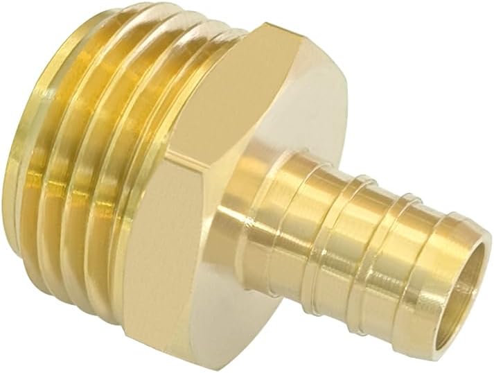 Conector Pex Macho 1/2 a 3/4 pulg latón para jardín