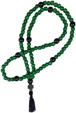 Chotki Ortodoxa de Madera con 100 Nudos y Cruz Verde