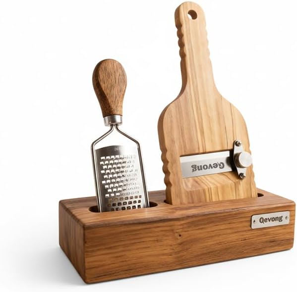 Juego herramientas trufa madera soporte acero inox rebanadora