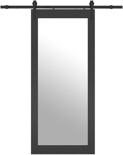 Puerta corrediza granero MDF negro 36x84pulg con kit