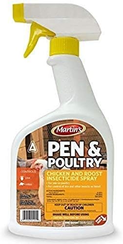 Spray insecticida para aves corral 32oz botella blanca