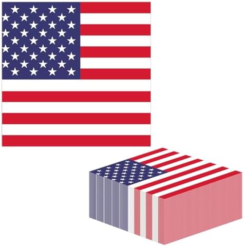 Servilletas de papel con bandera estadounidense 50 piezas rojas, blancas y azules
