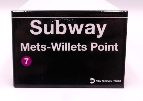 Imán de punto Mets-Willets 2 x 3 pulgadas MTA Transit NY