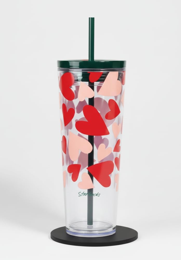 Vaso reutilizable Starbucks 24oz diseño San Valentín con popote