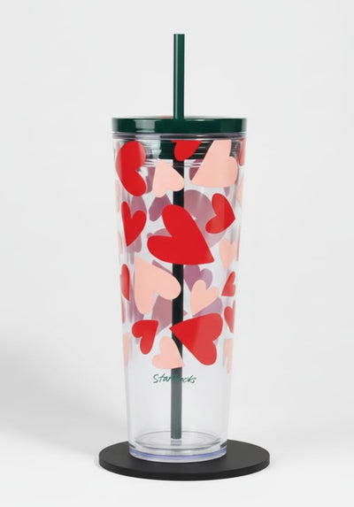 Vaso reutilizable Starbucks 24oz diseño San Valentín con popote