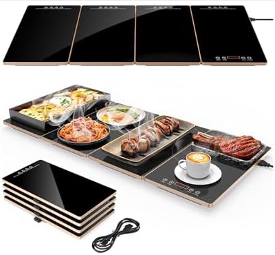 Bandeja Calentamiento Eléctrica 4en1 para Buffet 8 Temperaturas