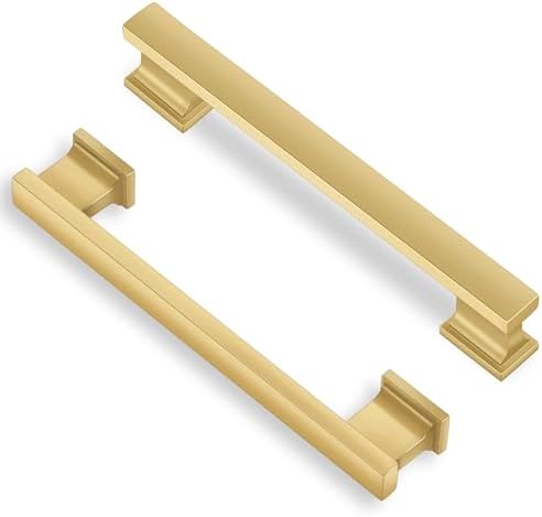 3 Tiradores Gabinete Oro Cepillado 5pulg Modernos