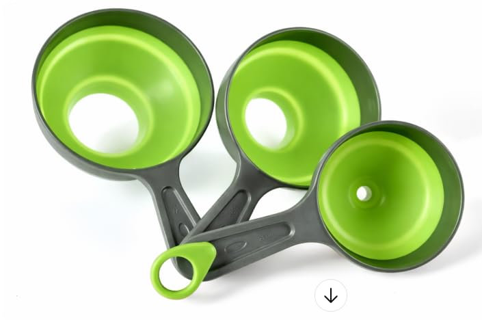 Juego de 3 embudos plegables de silicona para tarros Mason y cocina