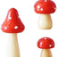 3 Pzas Mini Hongos Madera Decoración Jardín de Hadas Rojo