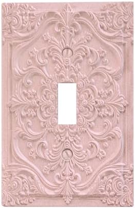 Cubierta interruptor barroca rosa suave diseño floral 3D