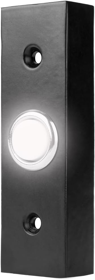 Campana puerta hierro negro timbre LED sin bateria