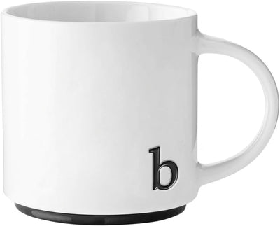 Taza de café personalizada con inicial en cerámica moderna