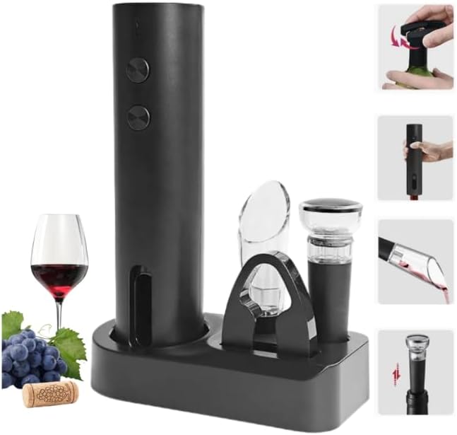 Abridor de vino eléctrico 4 en 1 con cortador y vertedor