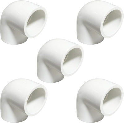 5 Pzas Codo PVC 1pulg 90grados Conector Tubo 2 Vias