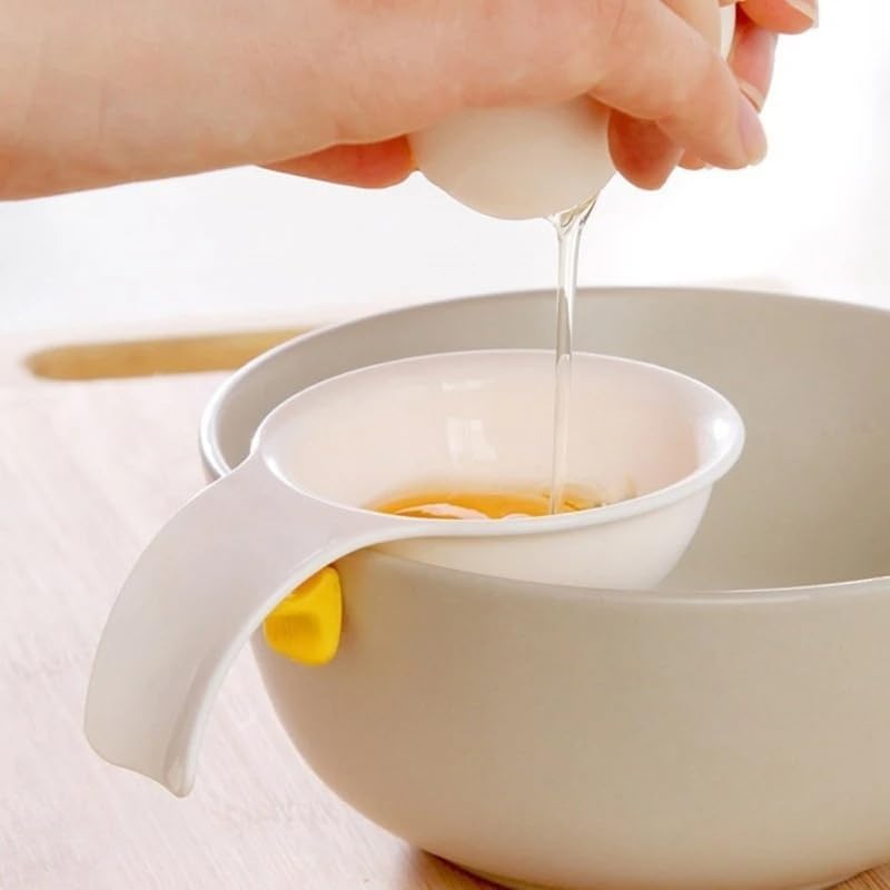 Separador de huevos de silicona blanco para cocina