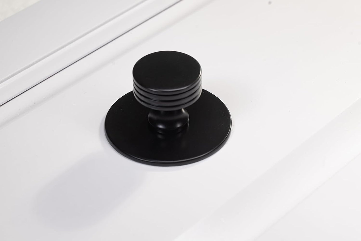 2 Pzas Placas Traseras Negro Mate para Pomos Gabinete 2-1/3pulg