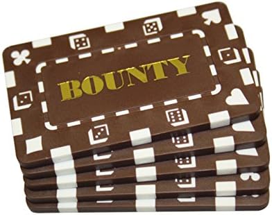 5 Placas Rectangulares para Fichas Poker Marrón