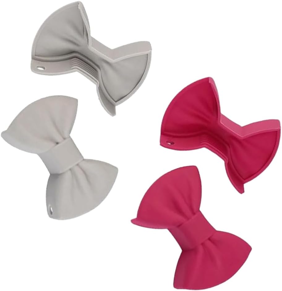 Fundas de silicona para mango de olla con pajarita resistente al calor