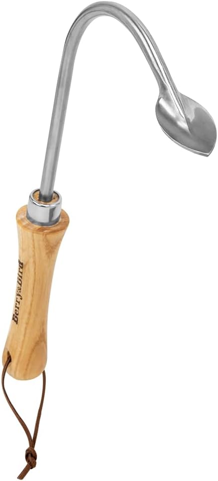 Extractor malezas herramienta jardín mango madera curvada
