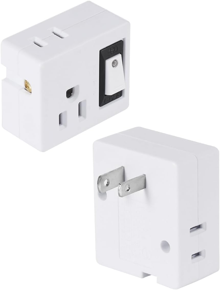 Adaptador pared 2 a 3 clavijas con interruptor pack 2