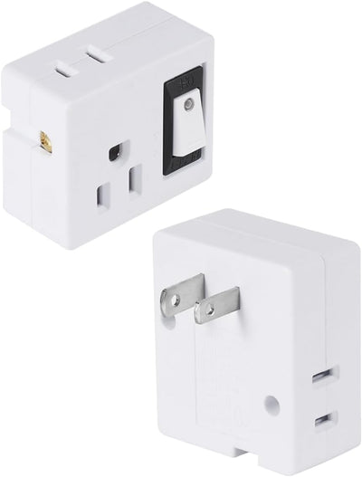 Adaptador pared 2 a 3 clavijas con interruptor pack 2