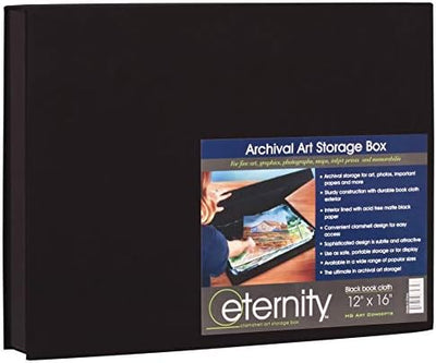 Caja fotos 12x16pulg negro forrada papel resistente