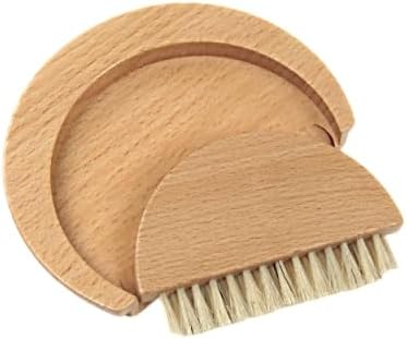 Juego de plumero de migas de pan de madera de haya con soporte