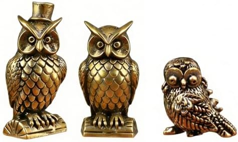 Set 3 figuras magnéticas bisagra de búho decoración hogar