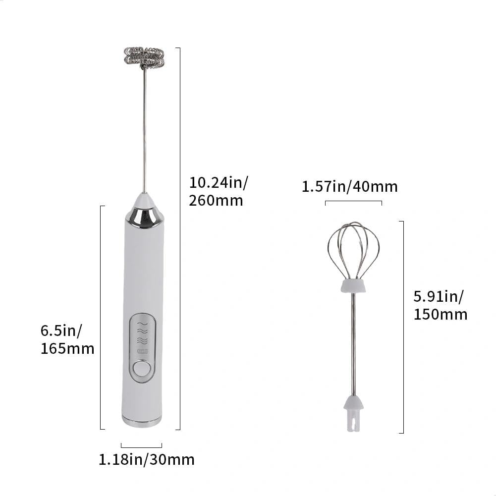 Espumador leche acero inox 3 velocidades blanco