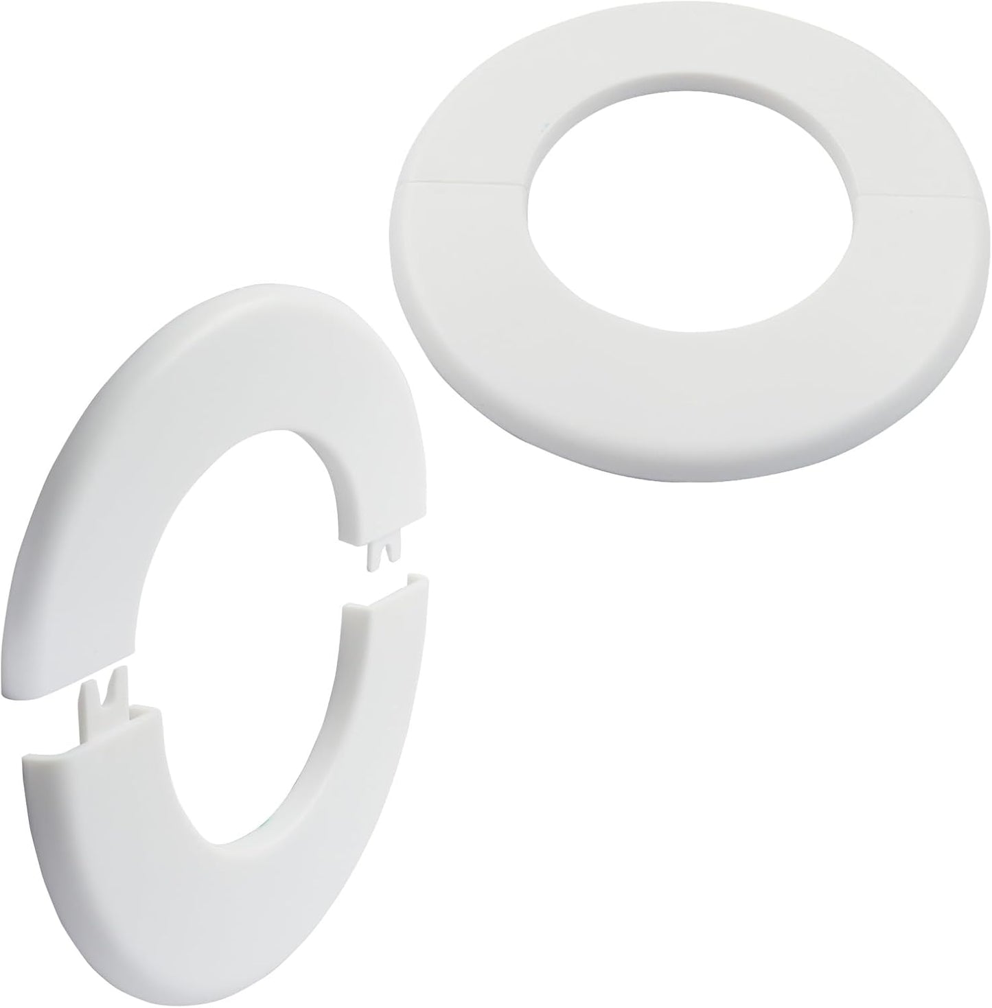 2 Pzas Placa Escutcheon Adhesiva para Tubos 75mm ABS Blanco