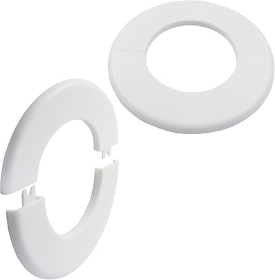 2 Pzas Placa Escutcheon Adhesiva para Tubos 75mm ABS Blanco