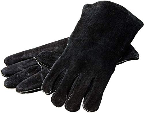 Guantes cocina cuero 18pulg interior exterior negro