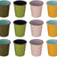 Juego de tazas de acero inoxidable esmaltado multicolor 12 piezas