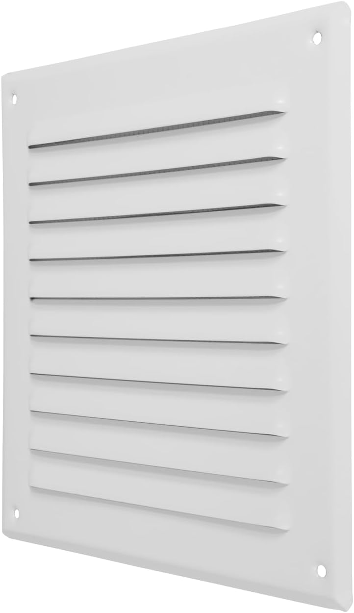 Cubierta ventilación pared metal blanco 7.7x7.7pulg malla