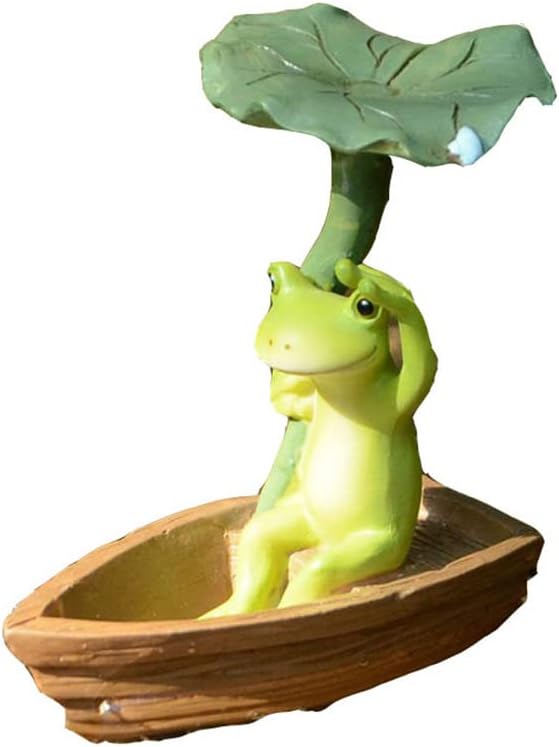 Estatuas rana hadas jardín miniatura
