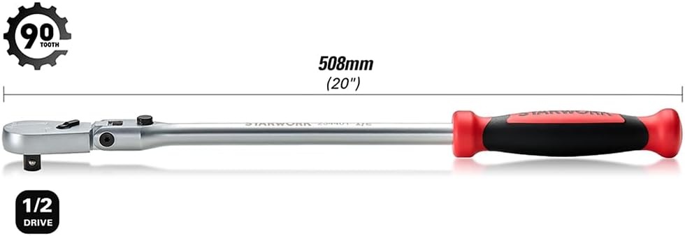 Trinquete flexible 1/2pulg 90 dientes 20pulg cromado mate