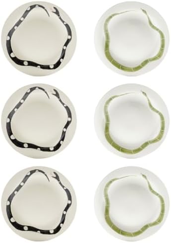 Platos gres pintado a mano con motivos serpiente 6 pzas