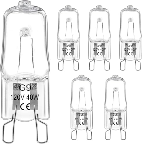 Bombillas G9 halógenas 40 W 120 V para horno microondas y campana