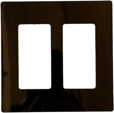 Placa pared Keystone 2 puertos sin tornillos negra