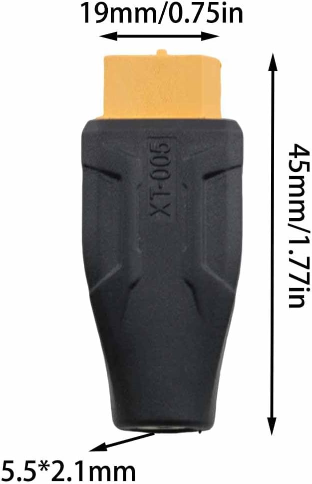 Adaptador XT60 a DC 5.5x2.1mm para aviones modelo