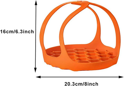 Eslinga silicona 8pulg cesta vapor hornear asador naranja
