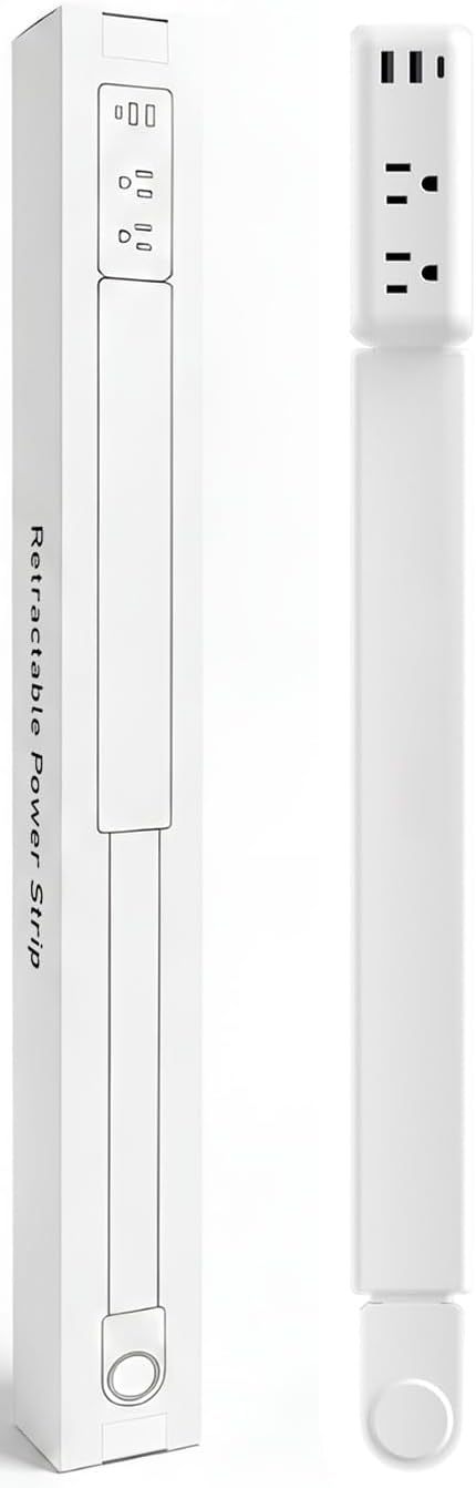 Extensor toma corriente 2 USB-A 1 USB-C 2 tomas 22-34pulg