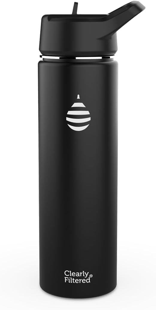 Botella agua filtrada 20oz color negro